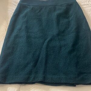Banana Republic Dark Teal Wool Blend Textured Skirt